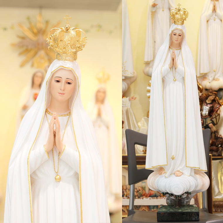 Statue of Our Lady of Fatima Pilgrim - Wood 5