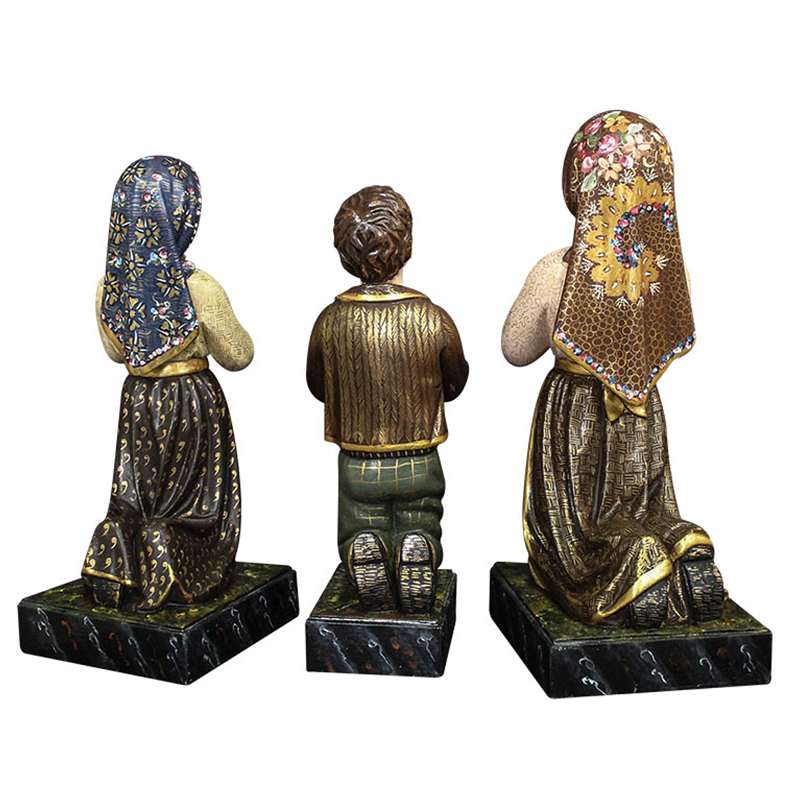 Little Shepherds of Fatima 3 statues - Wood 2