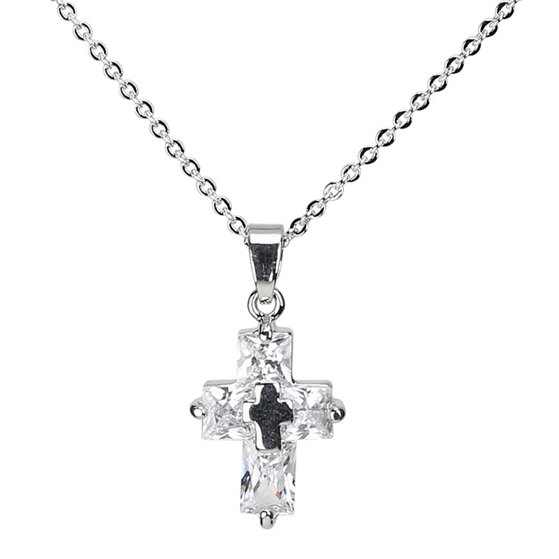 Zircon cross necklace 1