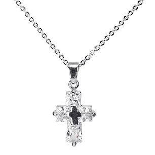Zircon cross necklace