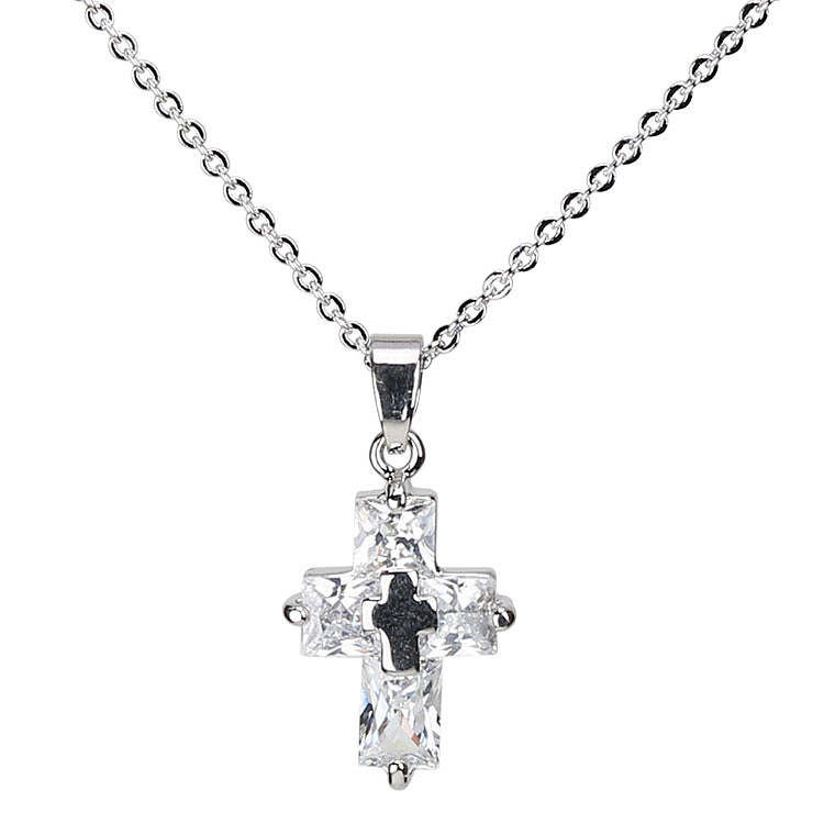 Zircon cross necklace 1