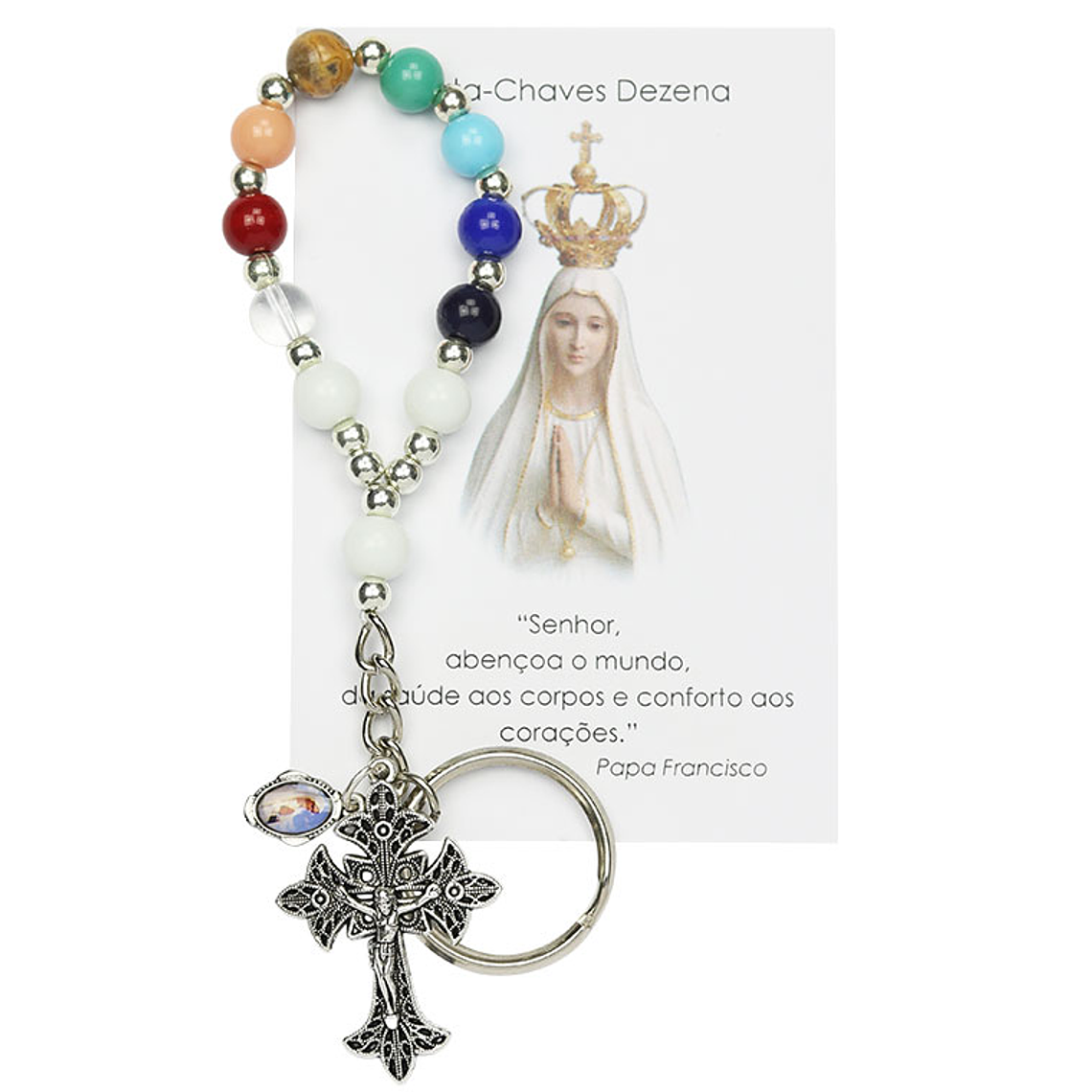 Porte-clés en verre arc-en-ciel 1