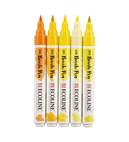 Brush Pen Ecoline - Set de 5 Lápices Amarillo
