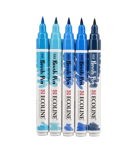 Brush Pen Ecoline - Set de 5 Lápices Azul