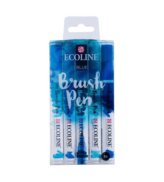 Brush Pen Ecoline - Set de 5 Lápices Azul