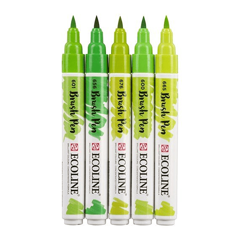 Brush Pen Ecoline - Set de 5 Lápices Verde