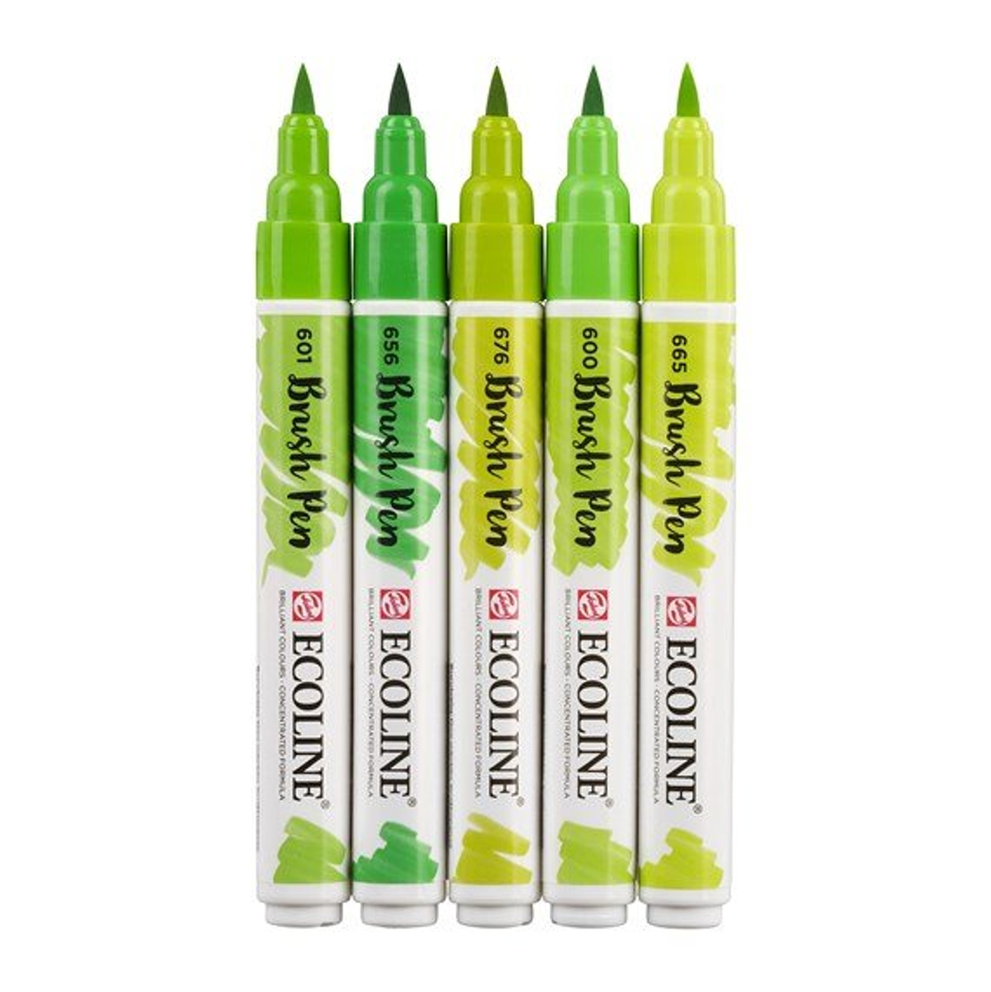 Brush Pen Ecoline - Set de 5 Lápices Verde 1