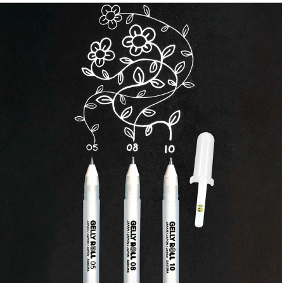 Lápiz de Gel Sakura Gelly Roll 08 Blanco 3