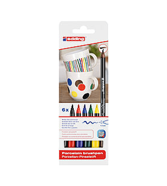 Marcadores para Porcelana Edding - Set 6 colores