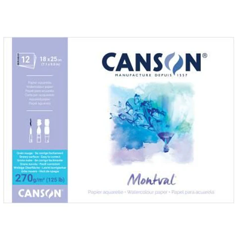 Block Canson Montval Acuarela G Nube 270gr 18x25cm