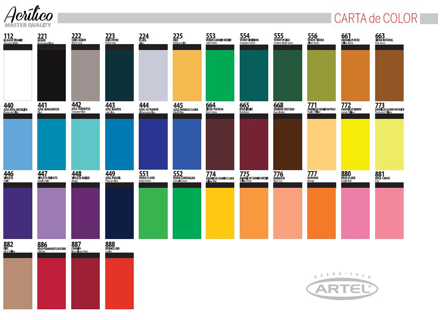 Acrílico 35 ml Artel Master Quality 2