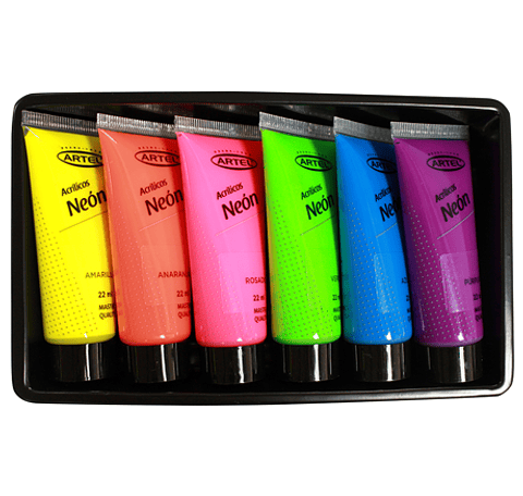 Acrílicos Neón Artel - Set 6 tubos de 22 ml