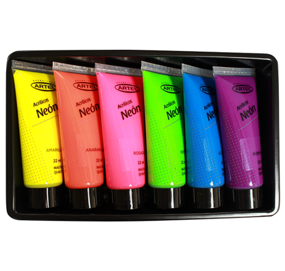 Acrílicos Neón Artel - Set 6 tubos de 22 ml 2