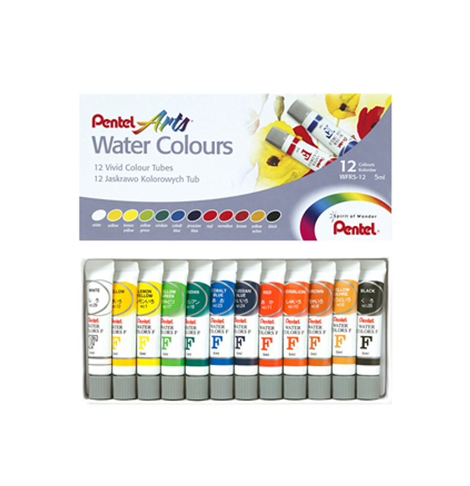 Acuarelas Pentel - 12 Tubos 5 ml 1