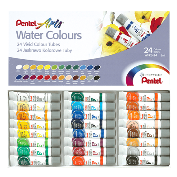 Acuarelas Pentel - 24 Tubos 5 ml