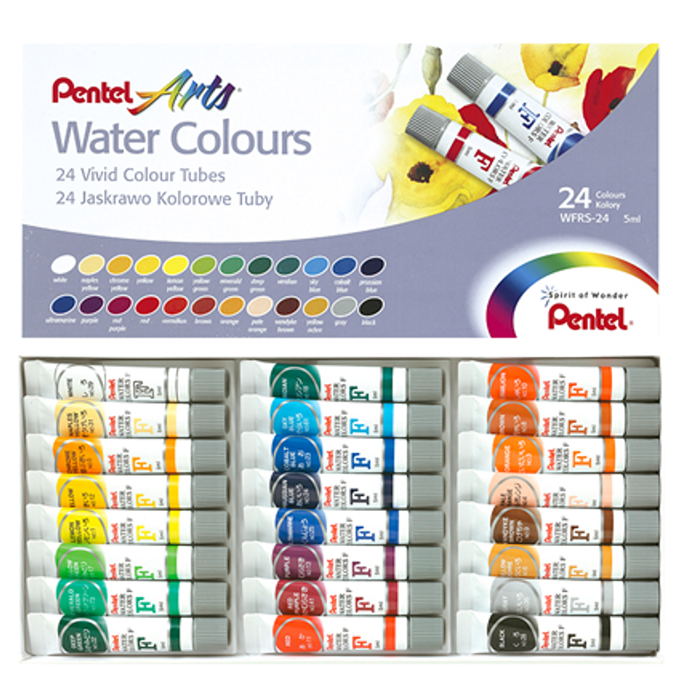Acuarelas Pentel - 24 Tubos 5 ml 1