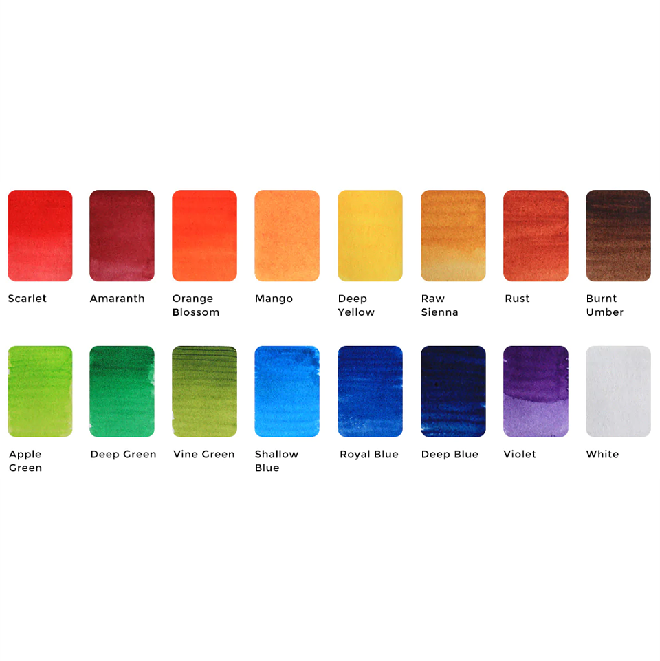 Acuarelas Viviva Colors Pans Original – Set Portátil de 16 Colores 6