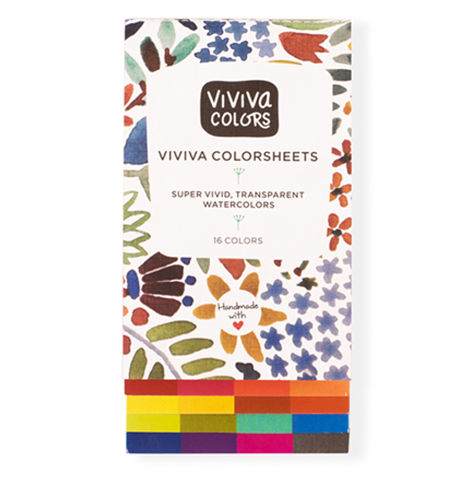 Acuarelas Viviva Colorsheets Original – Set Portátil de 16 Colores 2