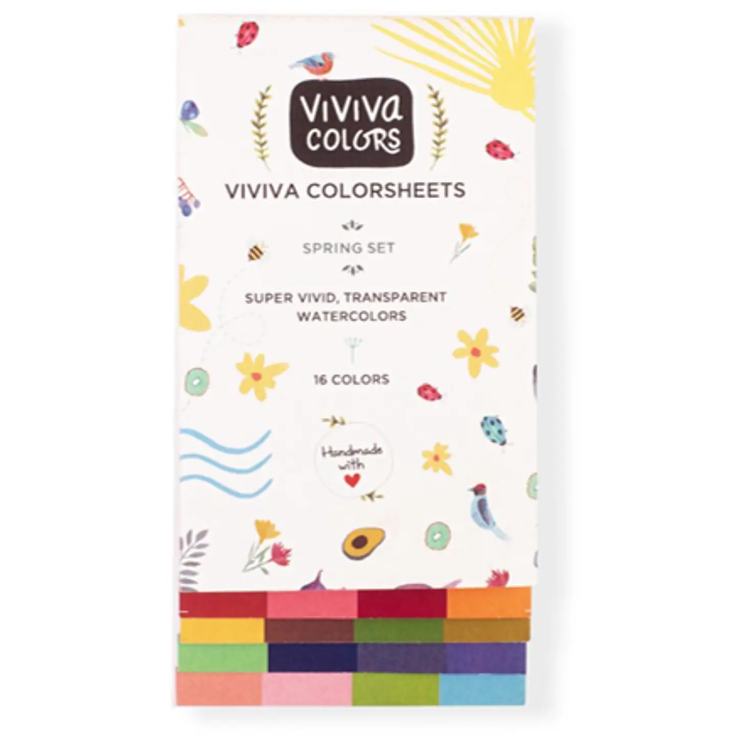Acuarelas Viviva Colorsheets Primavera – Set Portátil de 16 Colores 2