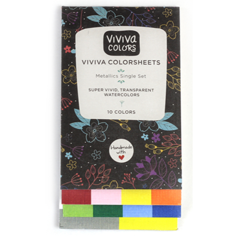 Acuarelas Viviva Colorsheets Metálico – Set Portátil de 10 Colores 2