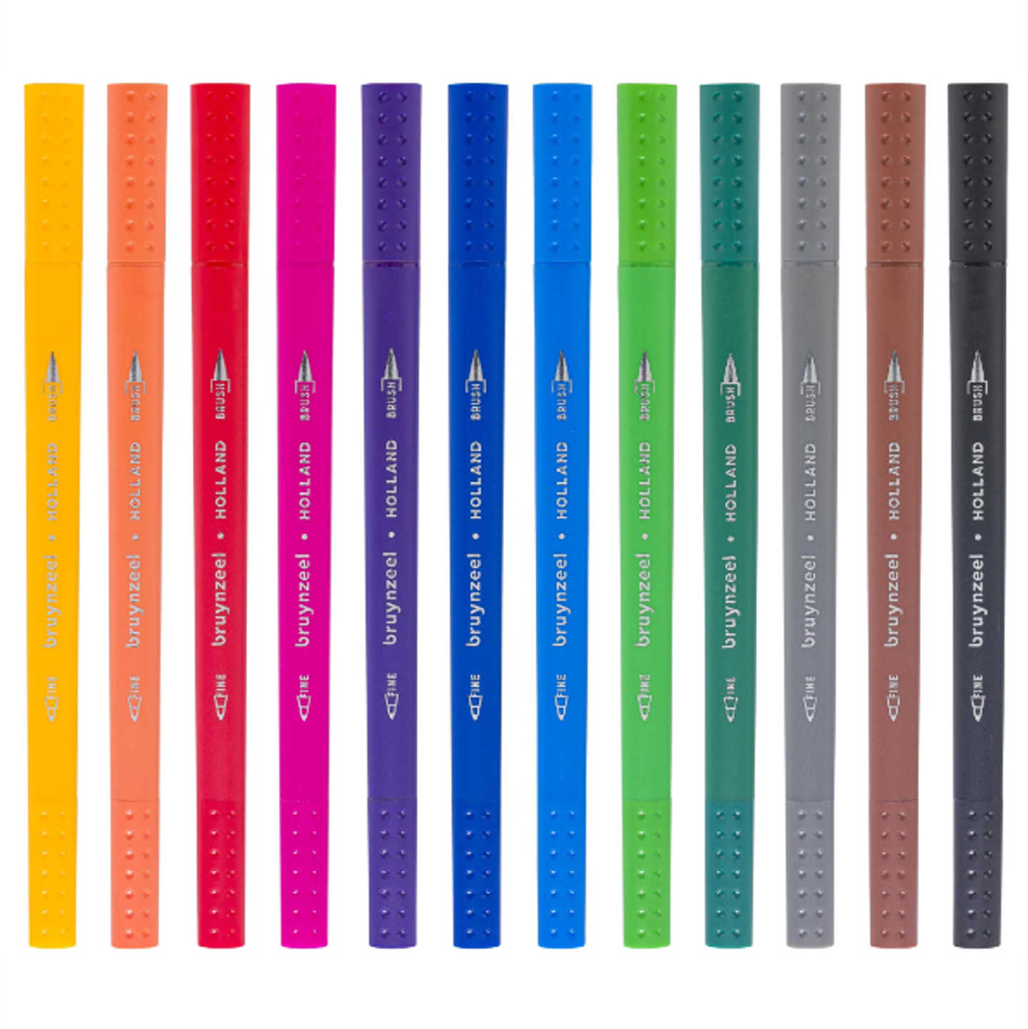Marcadores Punta Fina/Pincel Bruynzeel 12 Colores 2