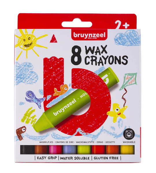 Crayones De Cera Solubles Al Agua Bruynzeel Set 8 Colores