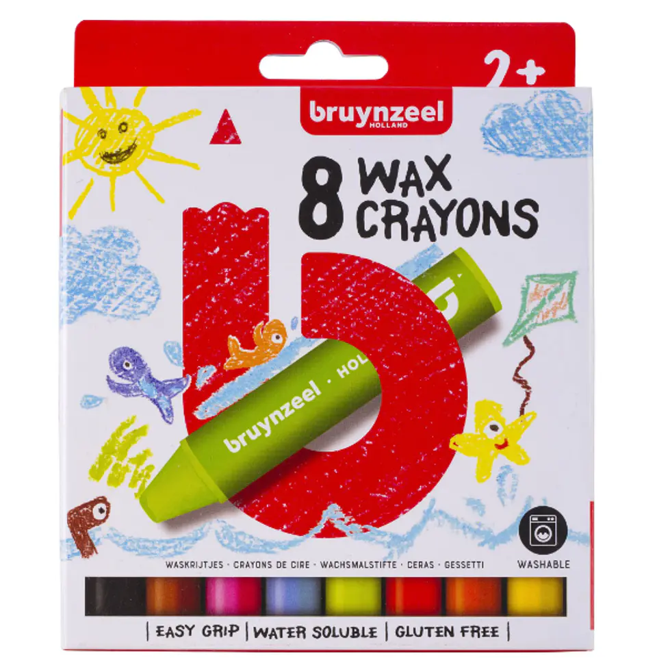 Crayones De Cera Solubles Al Agua Bruynzeel Set 8 Colores 1