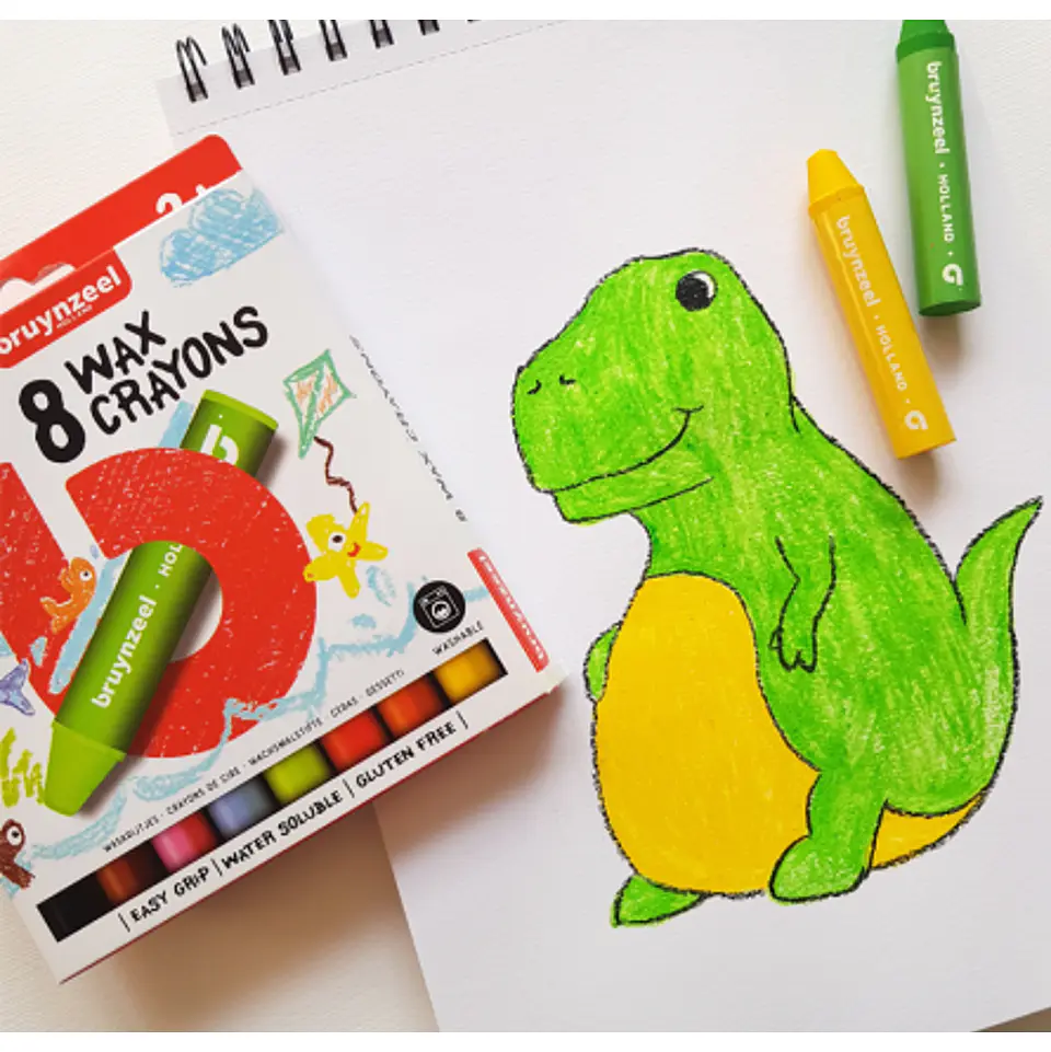 Crayones De Cera Solubles Al Agua Bruynzeel Set 8 Colores 3