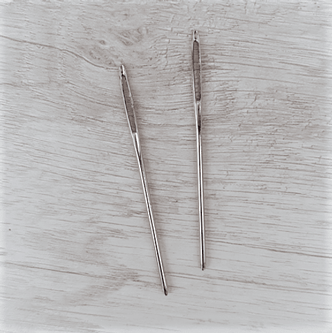Aguja lanera metálica - 2 unidades