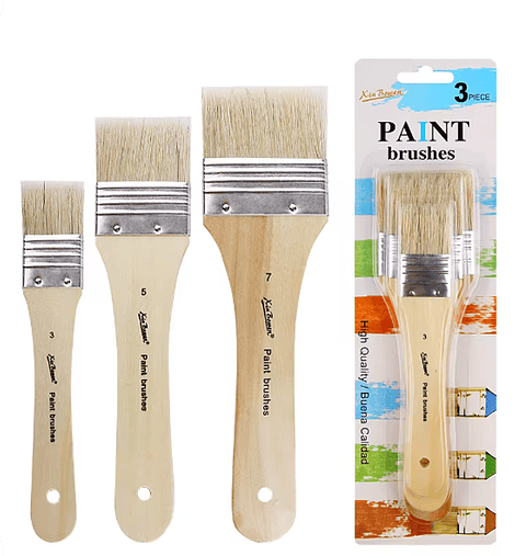 Set 3 Brochas de Cerda Mango Corto Xin Bowen