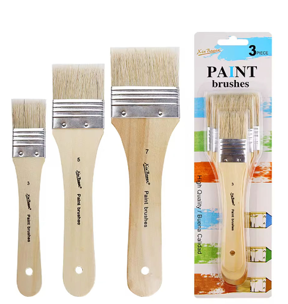 Set 3 Brochas de Cerda Mango Corto Xin Bowen 1