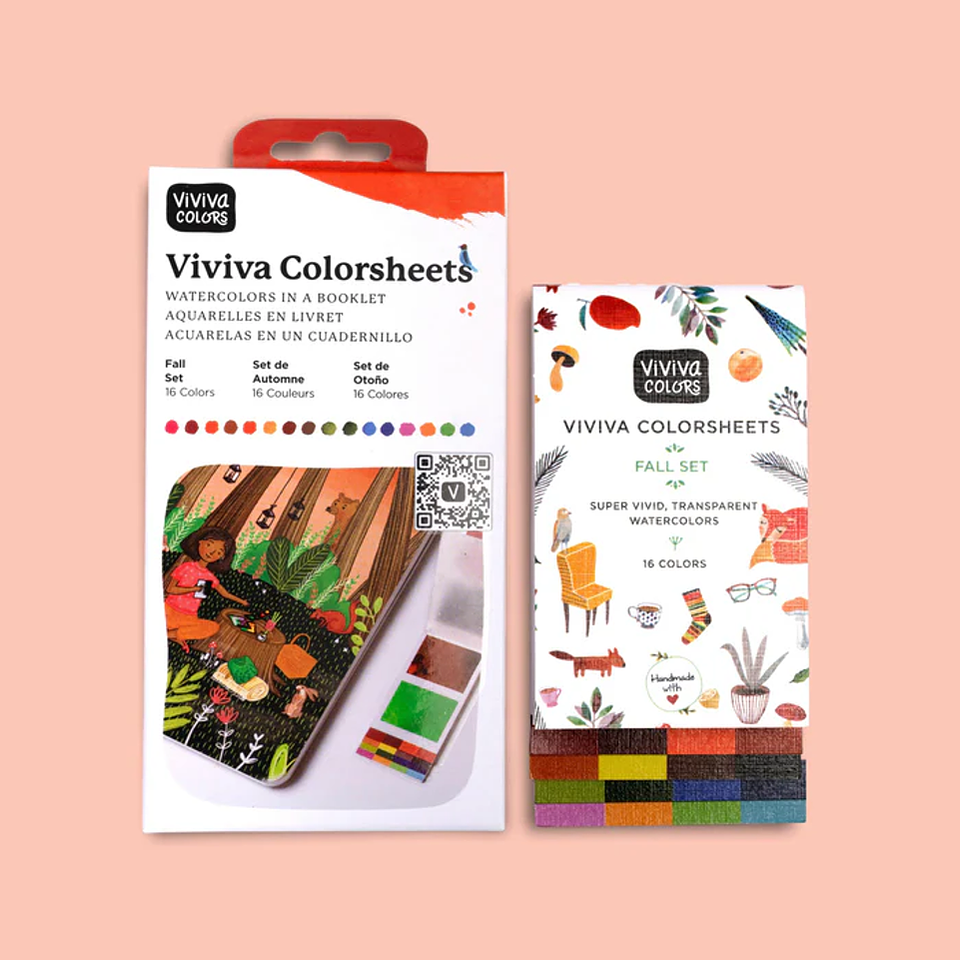 Acuarelas Viviva Colorsheets Otoño – Set Portátil de 16 Colores 1