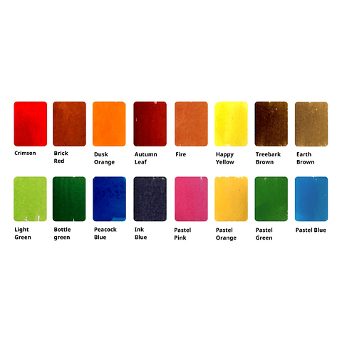 Acuarelas Viviva Colorsheets Otoño – Set Portátil de 16 Colores