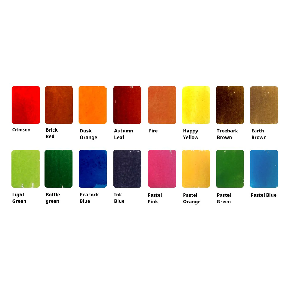 Acuarelas Viviva Colorsheets Otoño – Set Portátil de 16 Colores 2