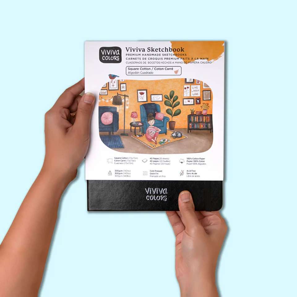Sketchbook 100% Algodón Viviva Colors Cuadrado 1