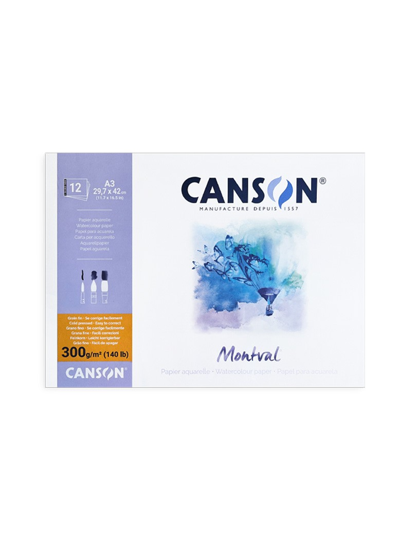 Block Canson Montval Acuarela G Fino 300gr 29,7x42 cm 1