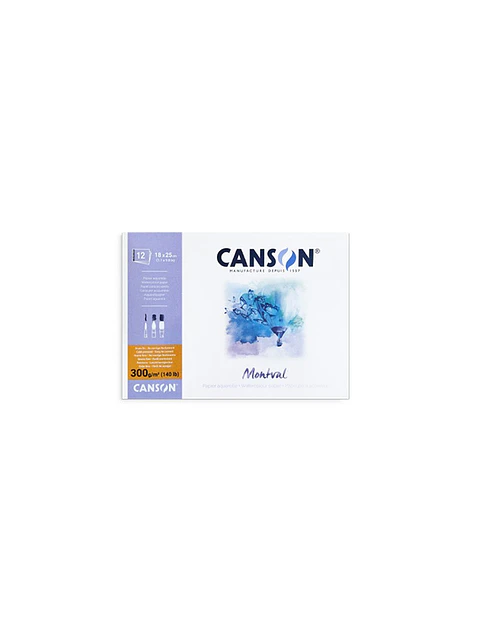 Block Canson Montval Acuarela G Fino 300gr 18x25cm