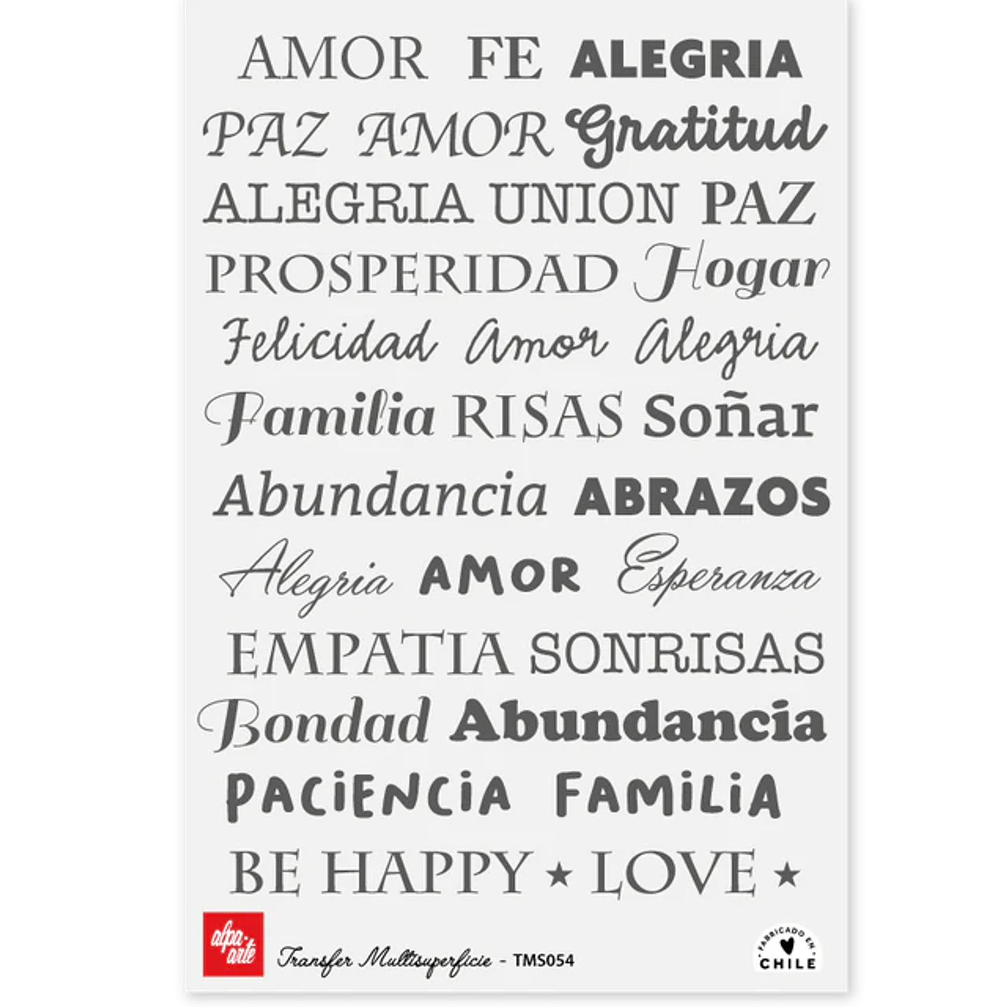 Láminas Transfer Multisuperficies 20x30 cm Alpa Arte 21