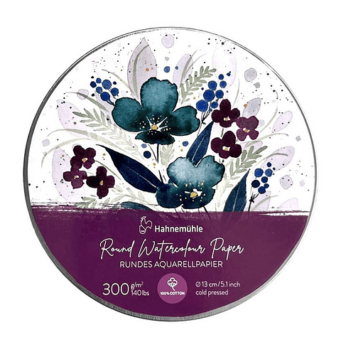 Papel de Acuarela Redondo Hahnemühle – 30 Hojas 300 g/m², 100% Algodón