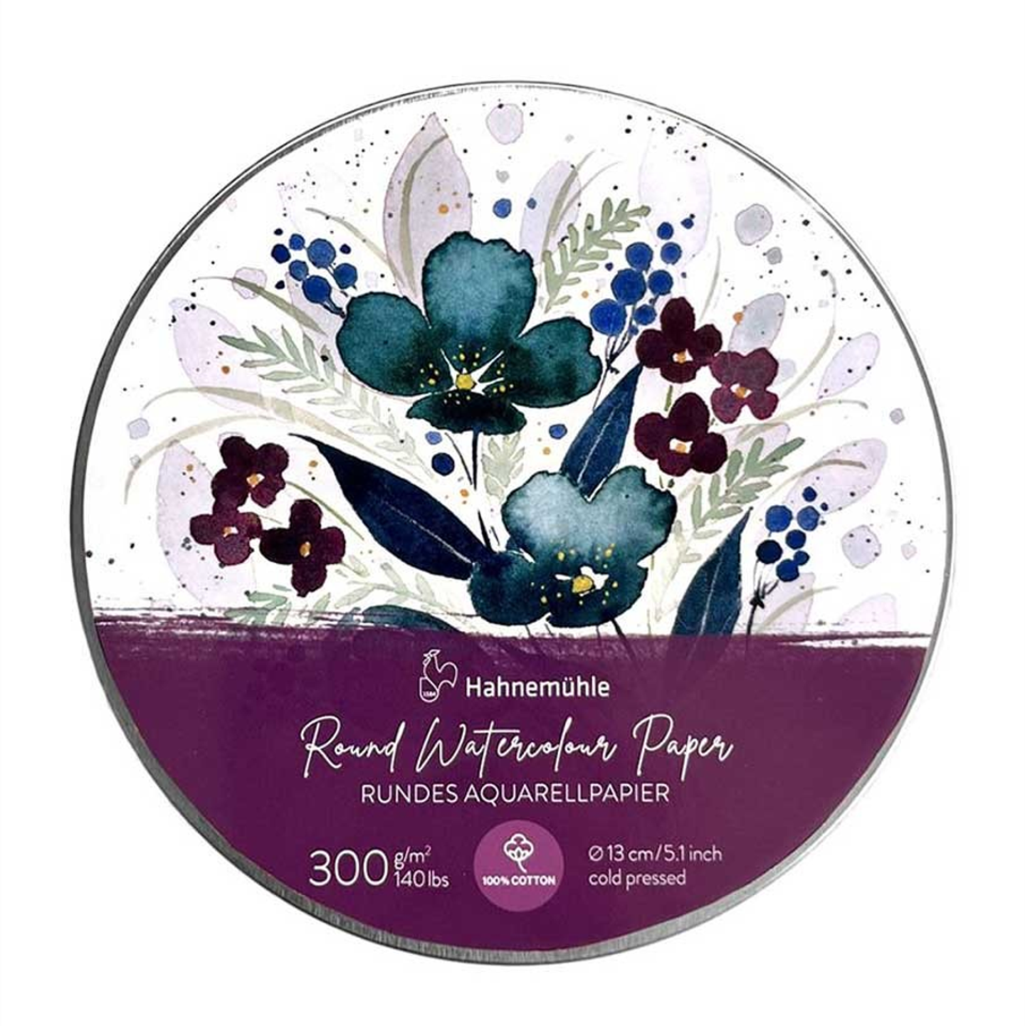 Papel de Acuarela Redondo Hahnemühle – 30 Hojas 300 g/m², 100% Algodón 1