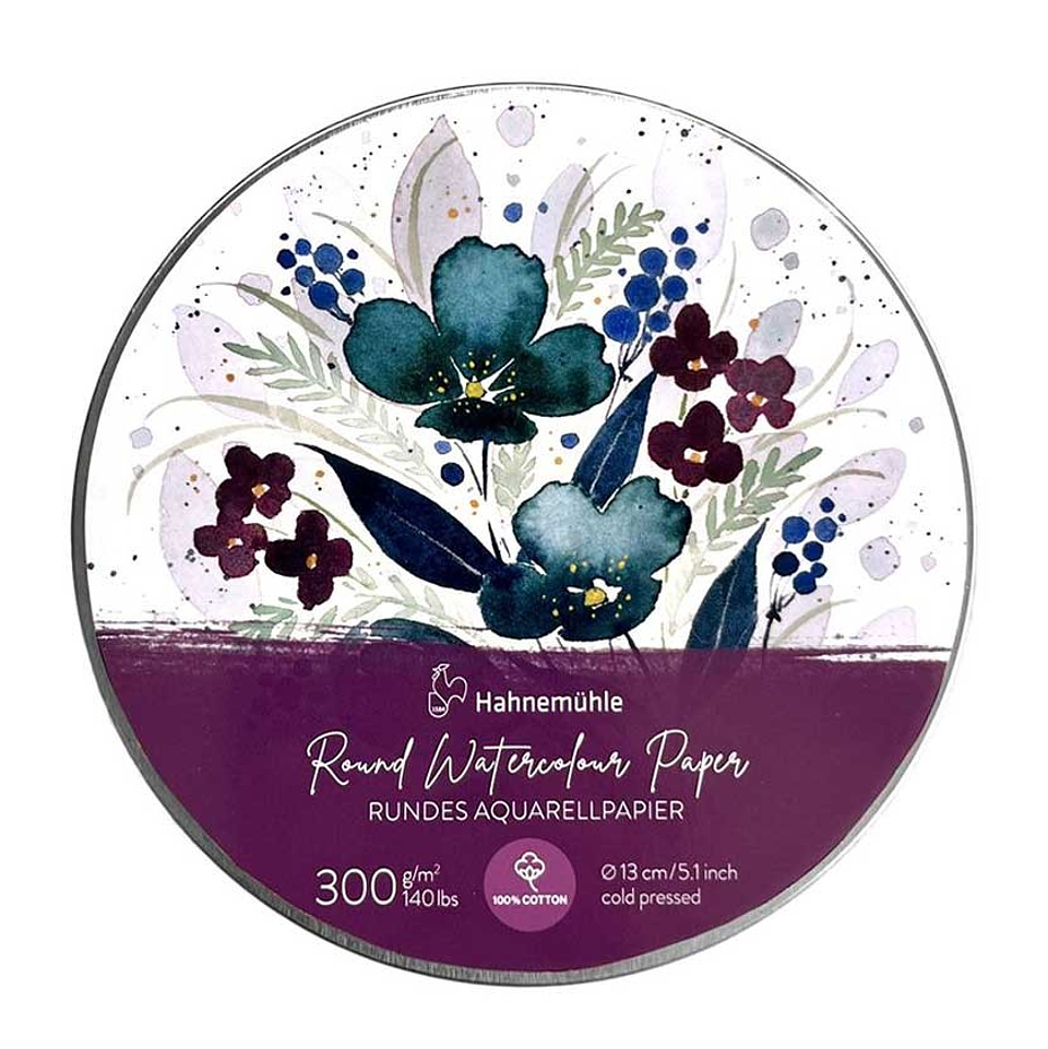 Papel de Acuarela Redondo Hahnemühle – 30 Hojas 300 g/m², 100% Algodón 1