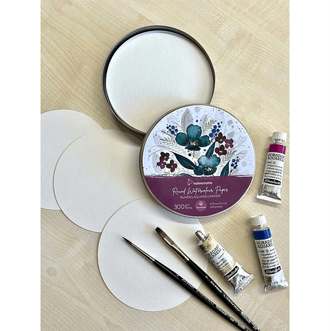 Papel de Acuarela Redondo Hahnemühle – 30 Hojas 300 g/m², 100% Algodón