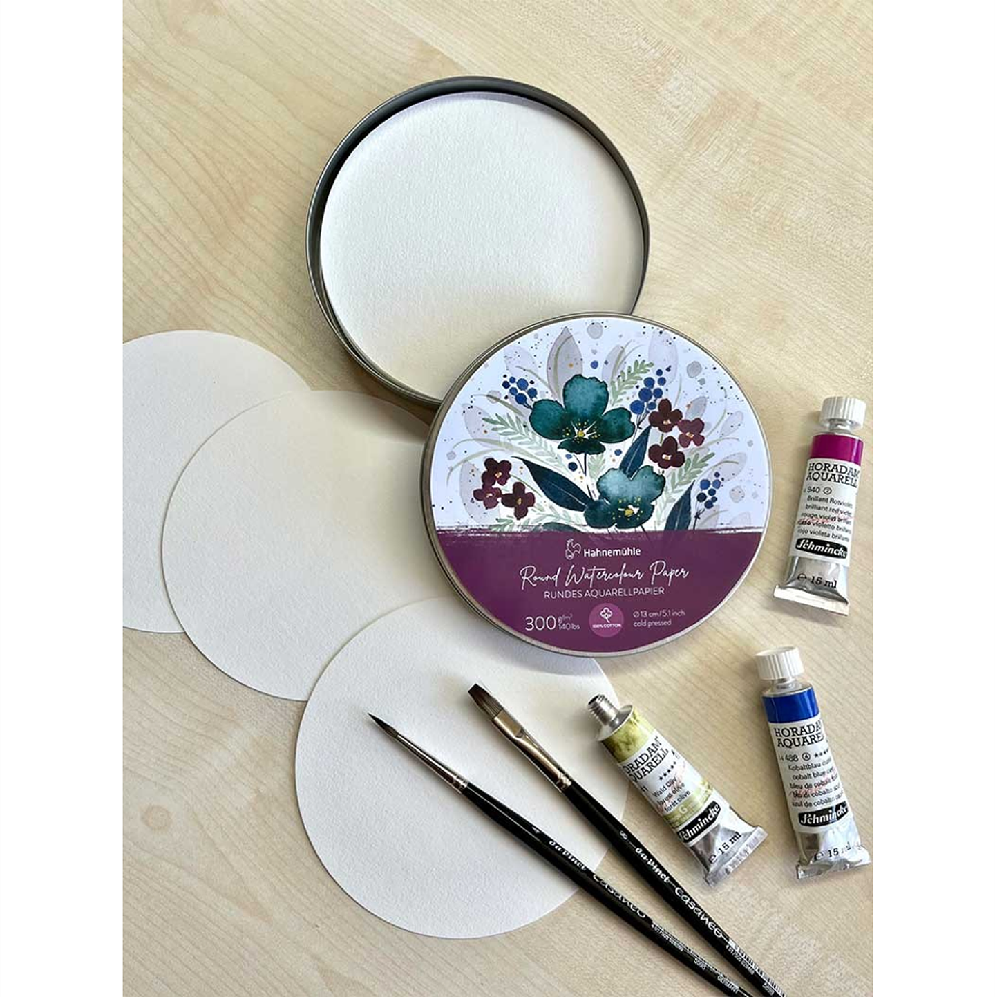 Papel de Acuarela Redondo Hahnemühle – 30 Hojas 300 g/m², 100% Algodón 2