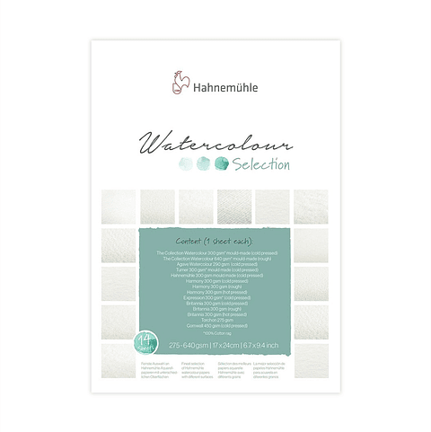 Block Acuarela Hahnemuhle Selection Variedades 17x24cm 14 Hojas
