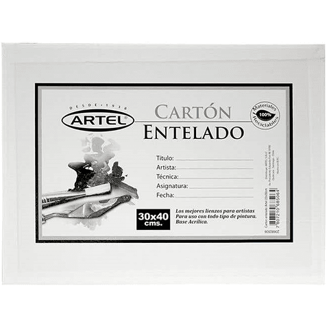 Cartón Entelado 30x40 cm Artel