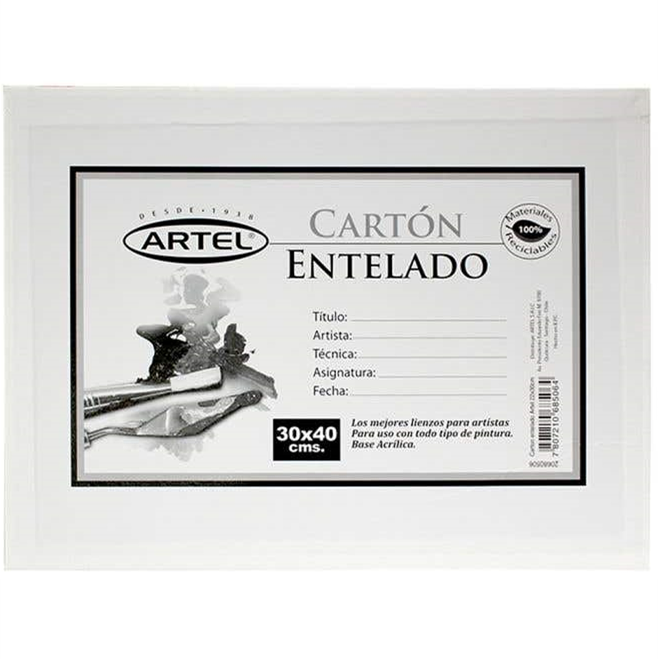 Cartón Entelado 30x40 cm Artel 1
