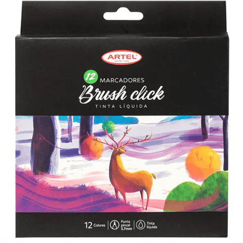 Marcadores Brush Click Artel – Set 12 Colores con Tinta Líquida