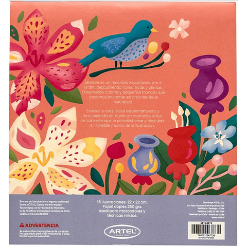 Block para Colorear Silvestre – 15 Ilustraciones de Caro Celis