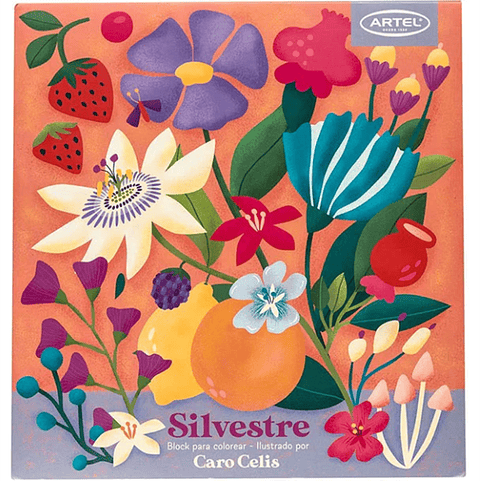Block para Colorear Silvestre – 15 Ilustraciones de Caro Celis