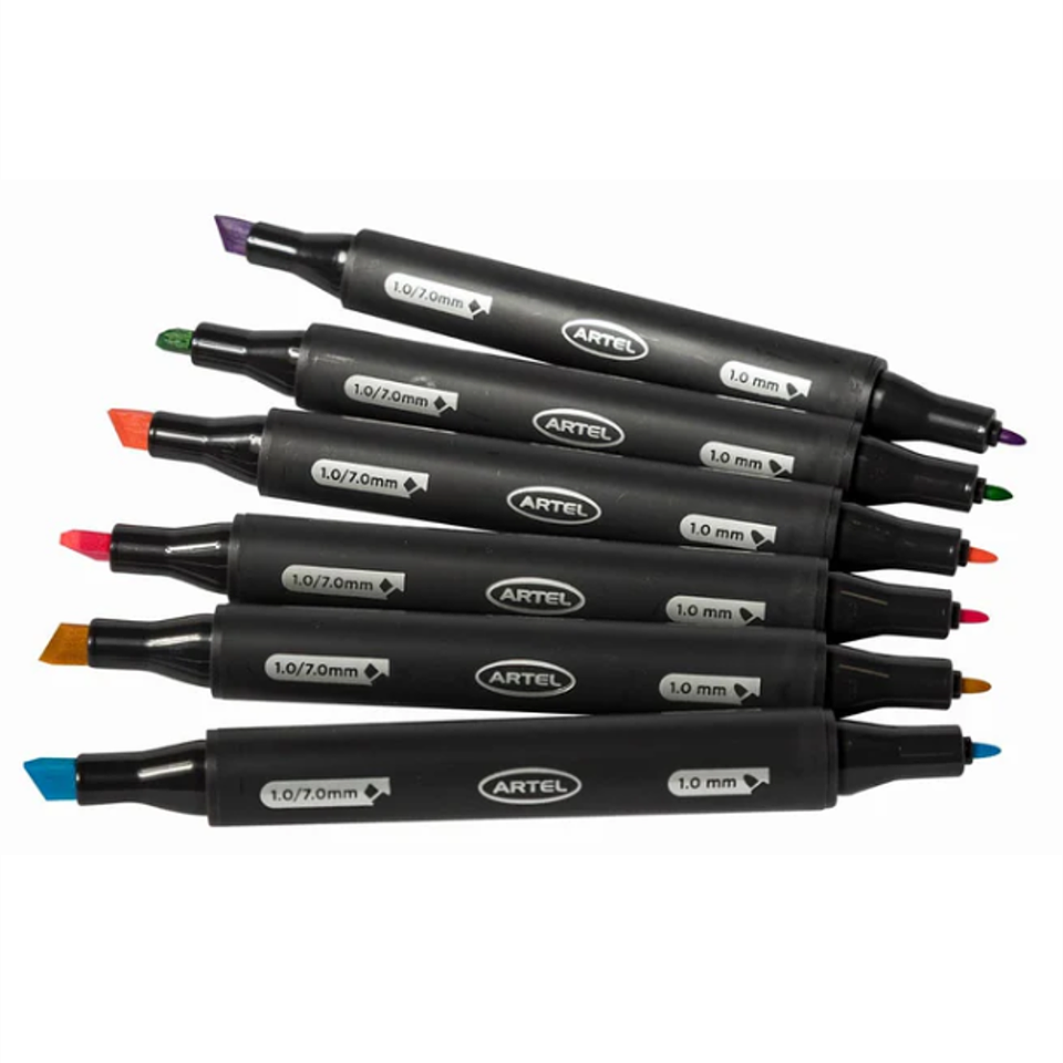 Marcadores Gráficos a Base de Alcohol Artel - Set 6 Colores Pastel 2